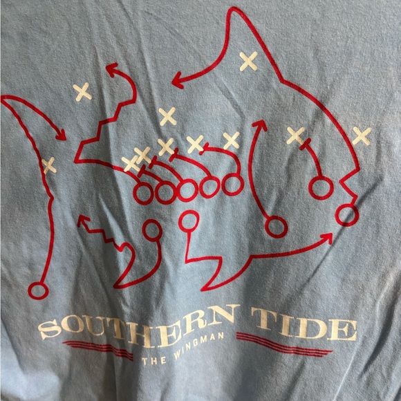 Southern Tide Light Blue Long Sleeve Tee with Flag Pocket - Picture 4 of 4